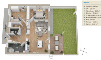 Wohnung - 4600, Wels - Wohnen wie in einer Ferienanlage - Erdgeschosswohnung 68,32m² mit Eigengarten und Tiefgaragenplatz